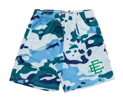 Pre-owned Eric Emanuel Men's  Ee Basic Short In Blue/green Camo In Multi