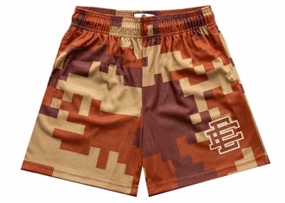 Pre-owned Eric Emanuel Men's  Ee Basic Short In Brown Ee Digi Camo
