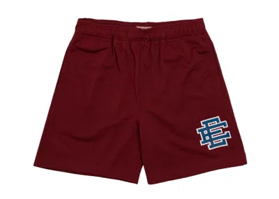 Pre-owned Eric Emanuel Men's  Ee Basic Short In Burgundy/navy Blue