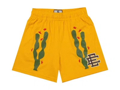 Pre-owned Eric Emanuel Men's  Ee Basic Short In Cactus Gold/brown