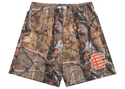 Pre-owned Eric Emanuel Men's  Ee Basic Short In Camo Orange