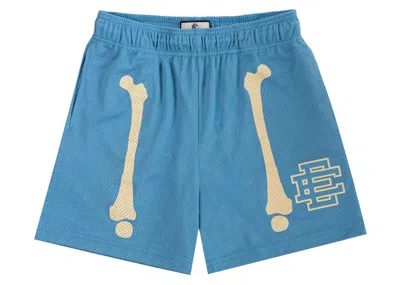 Pre-owned Eric Emanuel Men's  Ee Basic Short In Carolina Blue Bones