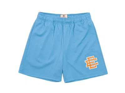 Pre-owned Eric Emanuel Men's  Ee Basic Short In Carolina Blue/orange