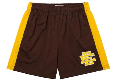 Pre-owned Eric Emanuel Men's  Ee Basic Short In Chocolate/athletic Gold In Multi