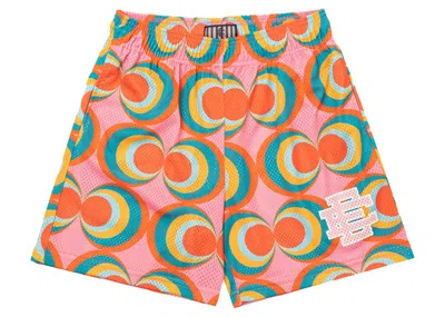 Pre-owned Eric Emanuel Men's  Ee Basic Short In Circles Pink/orange