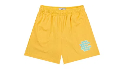 Pre-owned Eric Emanuel Men's  Ee Basic Short In Cornsilk Yellow/baby Blue