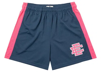 Pre-owned Eric Emanuel Men's  Ee Basic Short In Dark Denim/knockout Pink