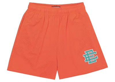Pre-owned Eric Emanuel Men's  Ee Basic Short In Fiery Coral/teal In Multi