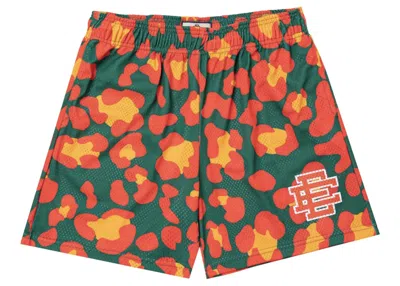Pre-owned Eric Emanuel Men's  Ee Basic Short In Green Cheetah