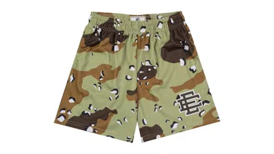 Pre-owned Eric Emanuel Men's  Ee Basic Short In Green Chip Green/brown
