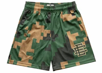 Pre-owned Eric Emanuel Men's  Ee Basic Short In Green Ee Digi Camo