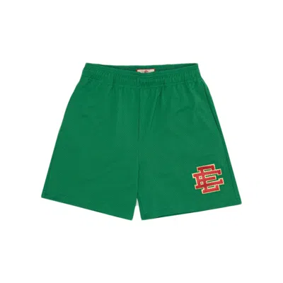 Pre-owned Eric Emanuel Men's  Ee Basic Short In Green/gold/glitter Red In Multi