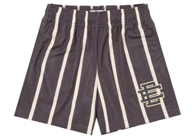 Pre-owned Eric Emanuel Men's  Ee Basic Short In Grey/cream Stripe In Multi