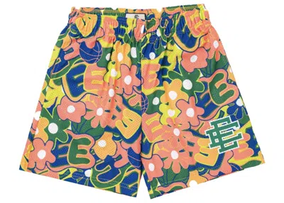 Pre-owned Eric Emanuel Men's  Ee Basic Short In Hawaiian/neon
