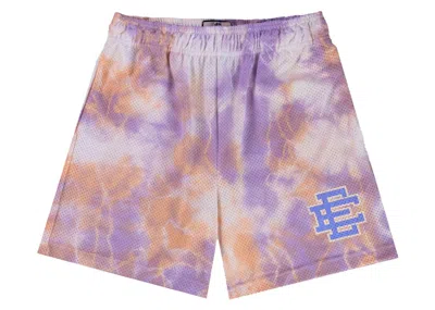 Pre-owned Eric Emanuel Men's  Ee Basic Short In Lavender Tie Dye/blue