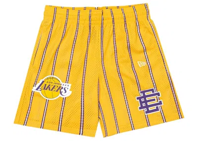 Pre-owned Eric Emanuel Men's  Ee Basic Short In Los Angeles Lakers