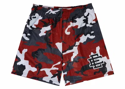 Pre-owned Eric Emanuel Men's  Ee Basic Short In Maroon/black Camo