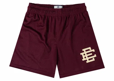Pre-owned Eric Emanuel Men's  Ee Basic Short In Maroon/off White