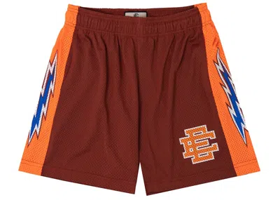 Pre-owned Eric Emanuel Men's  Ee Basic Short In Maroon/orange
