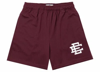 Pre-owned Eric Emanuel Men's  Ee Basic Short In Maroon/white In Multi