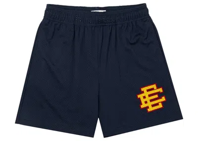 Pre-owned Eric Emanuel Men's  Ee Basic Short In Navy Blue/yellow In Multi