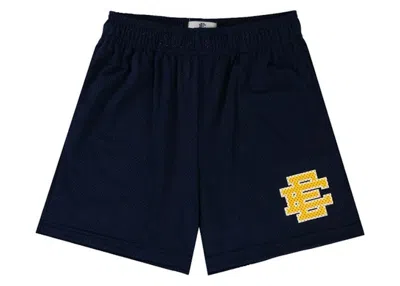 Pre-owned Eric Emanuel Men's  Ee Basic Short In Navy Blue/yellow/white In Multi