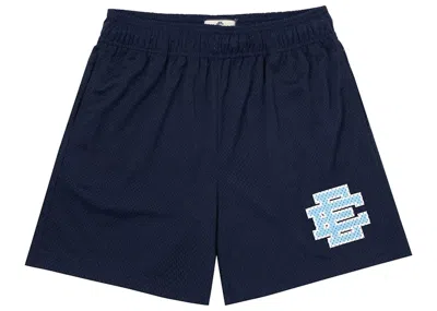 Pre-owned Eric Emanuel Men's  Ee Basic Short In Navy/carolina Blue In Multi