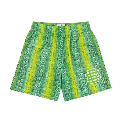 Pre-owned Eric Emanuel Men's  Ee Basic Short In Neon Snake