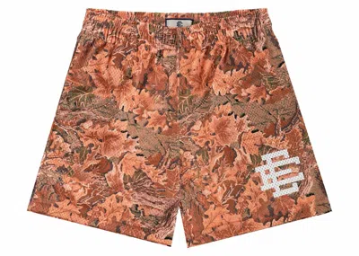 Pre-owned Eric Emanuel Men's  Ee Basic Short In Orange Ee/leafy Camo