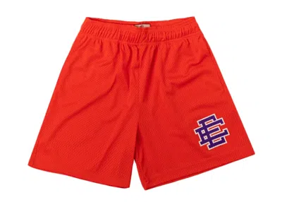 Pre-owned Eric Emanuel Men's  Ee Basic Short In Orange/purple