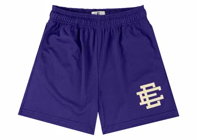 Pre-owned Eric Emanuel Men's  Ee Basic Short In Purple/off White