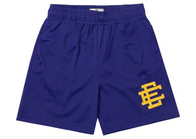 Pre-owned Eric Emanuel Men's  Ee Basic Short In Purple/v Yellow In Multi