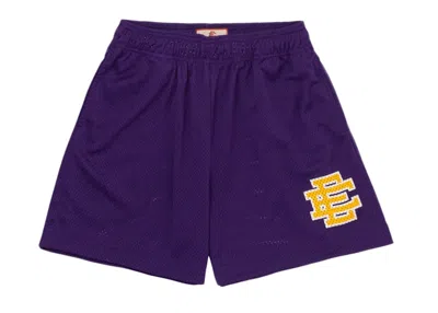 Pre-owned Eric Emanuel Men's  Ee Basic Short In Purple/yellow