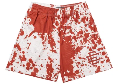 Pre-owned Eric Emanuel Men's  Ee Basic Short In Red Paint Spill