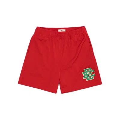 Pre-owned Eric Emanuel Men's  Ee Basic Short In Red/gold/glitter Green