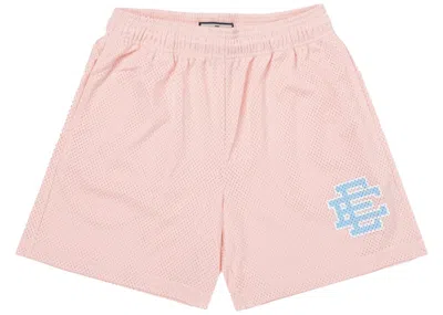 Pre-owned Eric Emanuel Men's  Ee Basic Short In Rose Quartz/baby Blue In Multi