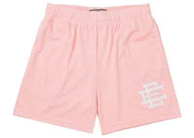 Pre-owned Eric Emanuel Men's  Ee Basic Short In Rose Quartz/white In Multi