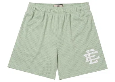Pre-owned Eric Emanuel Men's  Ee Basic Short In Silt Green/white In Multi