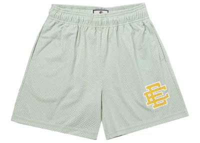 Pre-owned Eric Emanuel Men's  Ee Basic Short In Silt Green/yellow