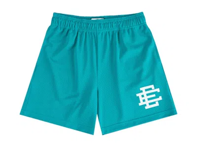 Pre-owned Eric Emanuel Men's  Ee Basic Short In Teal/white In Multi