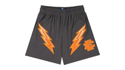 Pre-owned Eric Emanuel Men's  Ee Basic Short In Thunderstorm/orange