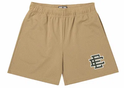 Pre-owned Eric Emanuel Men's  Ee Basic Short In Vegas Gold/army Green In Multi