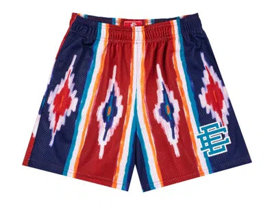 Pre-owned Eric Emanuel Men's  Ee Basic Short In Western Print/blue