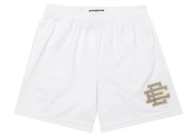 Pre-owned Eric Emanuel Men's  Ee Basic Short In White/metallic Silver