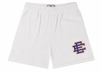 Pre-owned Eric Emanuel Men's  Ee Basic Short In White/purple In Multi