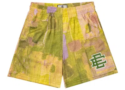 Pre-owned Eric Emanuel Men's  Ee Basic Short In Yellow Boro Patchwork