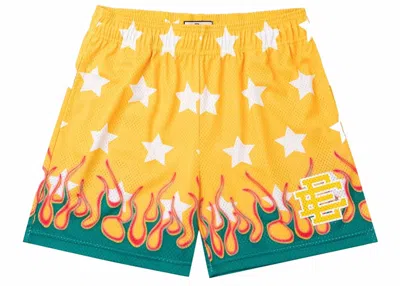 Pre-owned Eric Emanuel Men's  Ee Basic Short In Yellow Flame