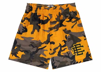 Pre-owned Eric Emanuel Men's  Ee Basic Short In Yellow/black Camo