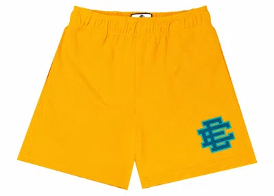 Pre-owned Eric Emanuel Men's  Ee Basic Short In Yellow/blue