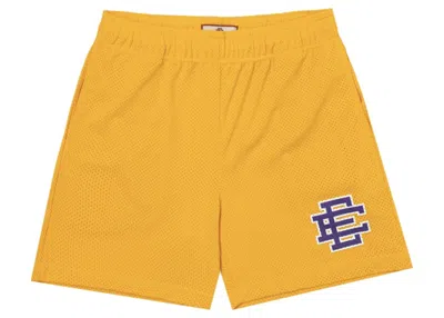Pre-owned Eric Emanuel Men's  Ee Basic Short In Yellow/purple